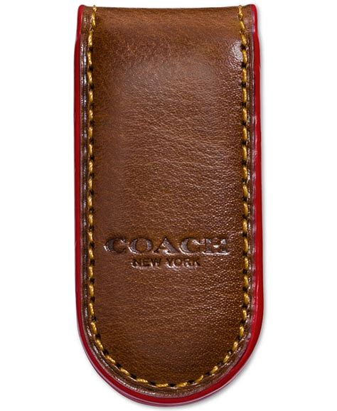 coach leather magnetic money clip.